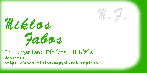 miklos fabos business card